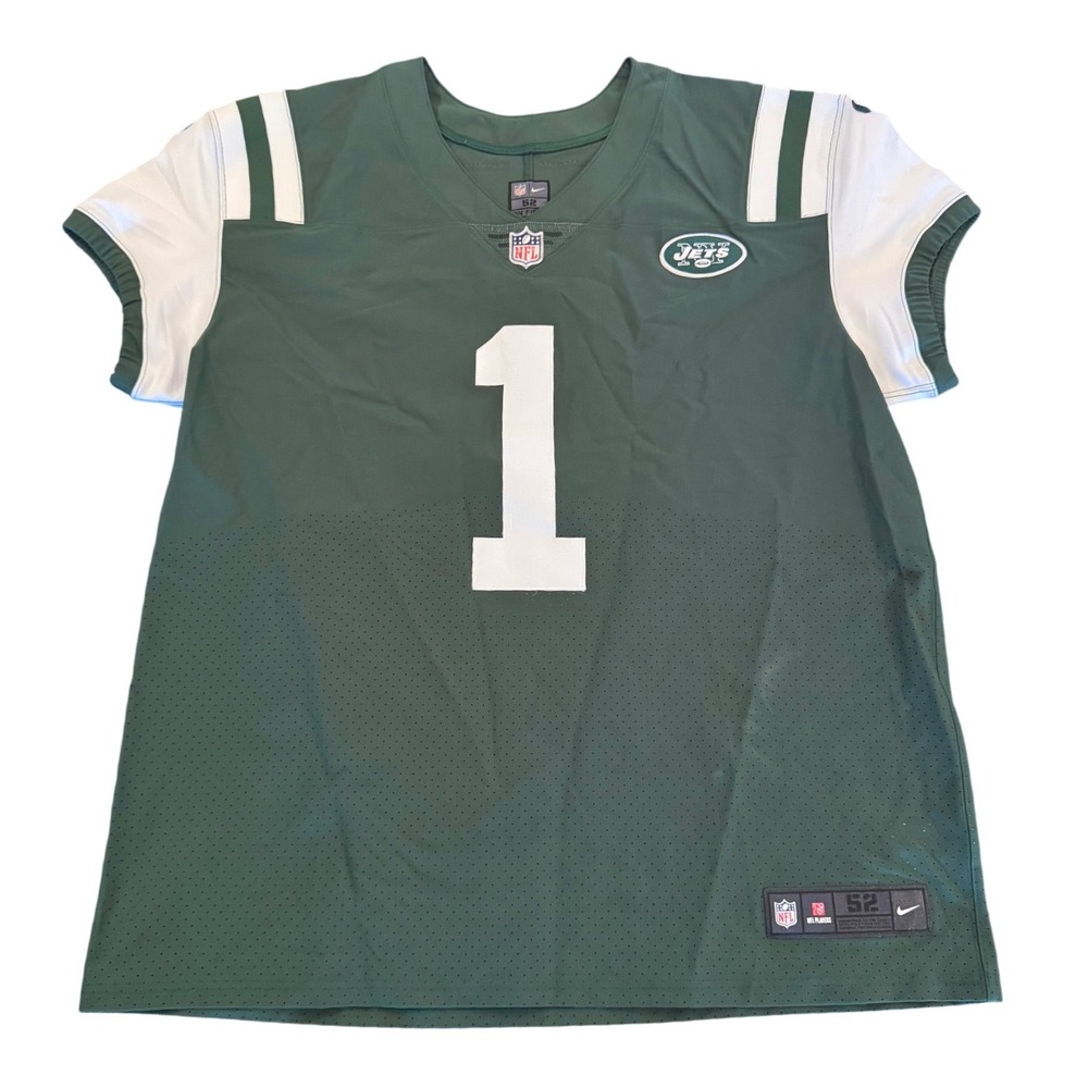 Nike New York Jets NFL On Field Jersey Green White No. 1 Mens 52 2XL 909463-P5J